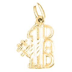 Yellow Gold-plated Silver #1 Dad Pendant