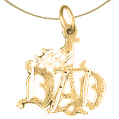Sterling Silver #1 Dad Pendant (Rhodium or Yellow Gold-plated)