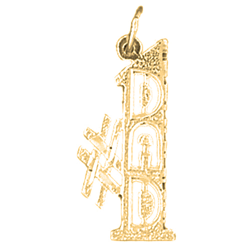 Yellow Gold-plated Silver #1 Dad Pendant