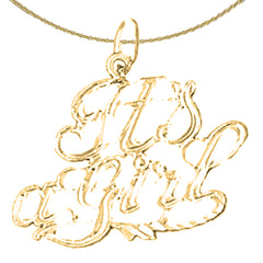 Colgante It's A Girl de plata de ley (bañado en rodio o oro amarillo)