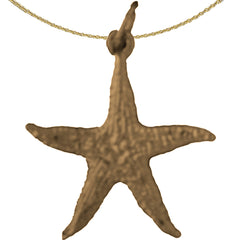 Colgante de estrella de mar de plata de ley (bañado en rodio o oro amarillo)