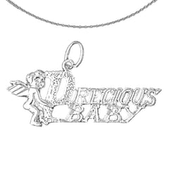 Anhänger „I Love My Baby“ aus Sterlingsilber (rhodiniert oder gelbvergoldet)