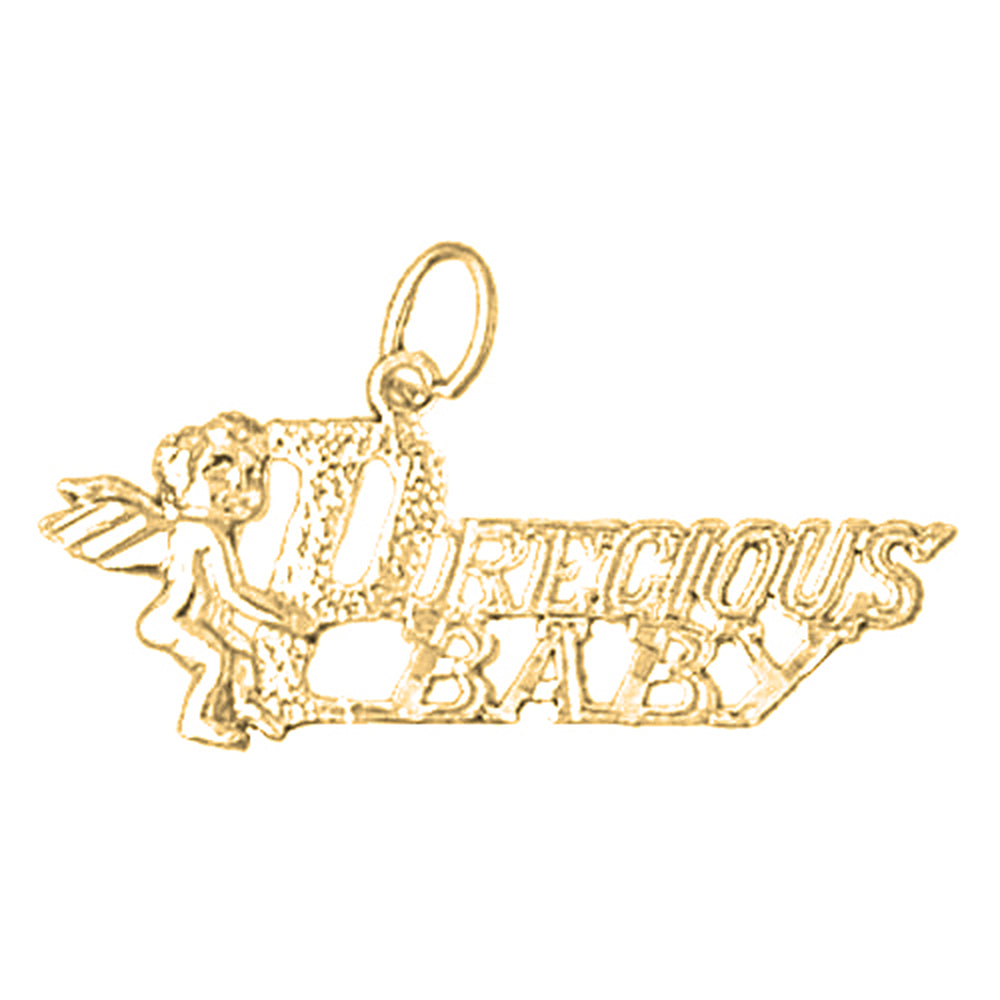 Yellow Gold-plated Silver I Love My Baby Pendant