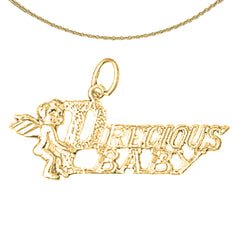 Anhänger „I Love My Baby“ aus Sterlingsilber (rhodiniert oder gelbvergoldet)