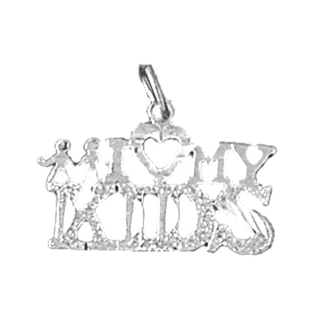 Sterling Silver I Love My Kids Pendant