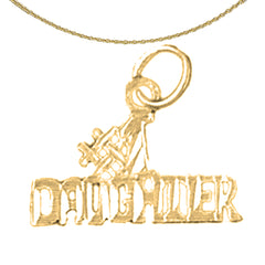 Sterling Silver #1 Daughter Pendant (Rhodium or Yellow Gold-plated)