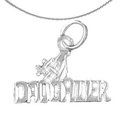 Sterling Silver #1 Daughter Pendant (Rhodium or Yellow Gold-plated)