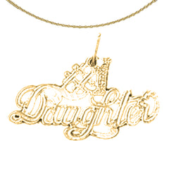 Sterling Silver #1 Daughter Pendant (Rhodium or Yellow Gold-plated)