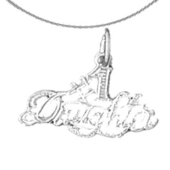 Sterling Silver #1 Daughter Pendant (Rhodium or Yellow Gold-plated)