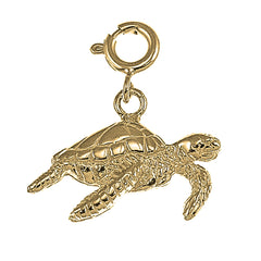 Yellow Gold-plated Silver Turtles Pendant