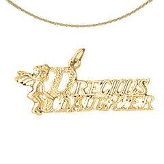 Colgante precioso para hija de plata de ley (bañado en rodio o oro amarillo)