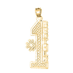 Yellow Gold-plated Silver #1 Brother Pendant