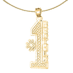 Sterling Silver #1 Brother Pendant (Rhodium or Yellow Gold-plated)