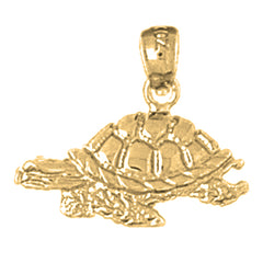 Yellow Gold-plated Silver Turtles Pendant