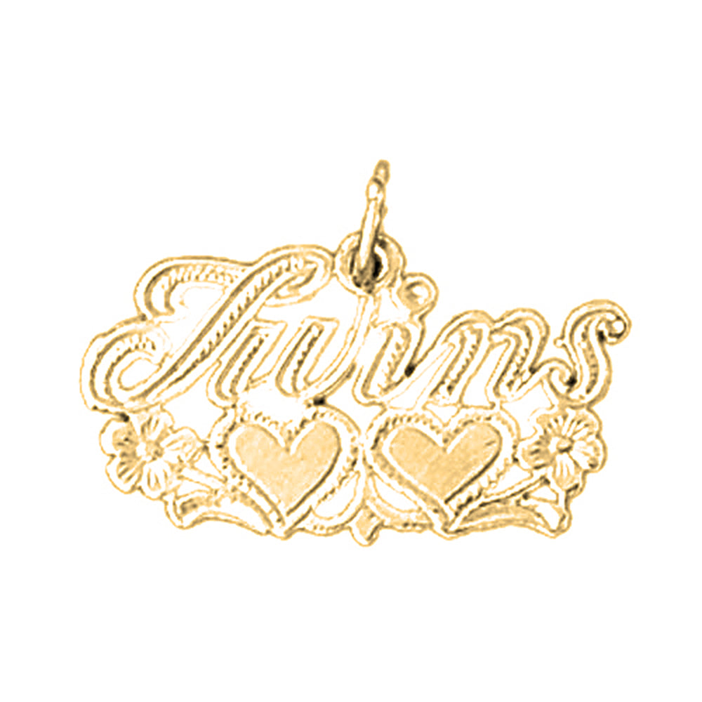 Yellow Gold-plated Silver Twins Pendant