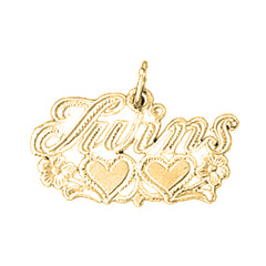 Yellow Gold-plated Silver Twins Pendant