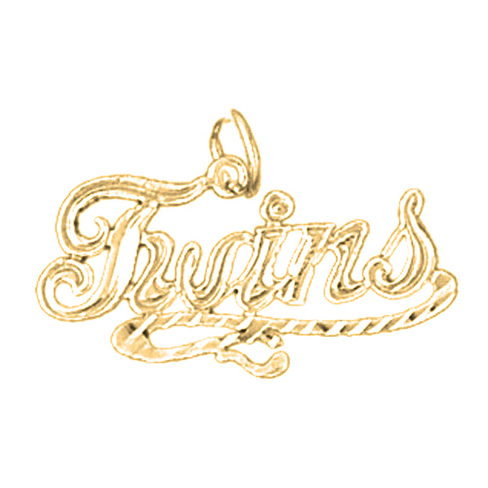 Yellow Gold-plated Silver Twins Pendant