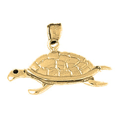 Yellow Gold-plated Silver Turtles Pendant