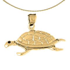 Colgante de tortugas de plata de ley (bañado en rodio o oro amarillo)