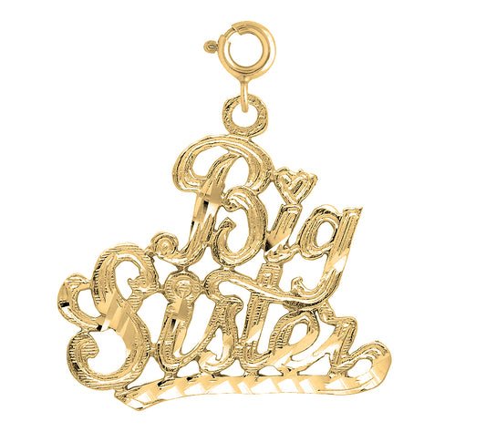 Yellow Gold-plated Silver Big Sister Pendant