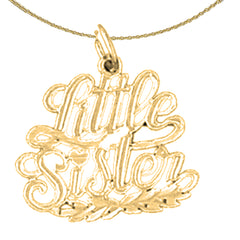 Sterling Silver Little Sister Pendant (Rhodium or Yellow Gold-plated)
