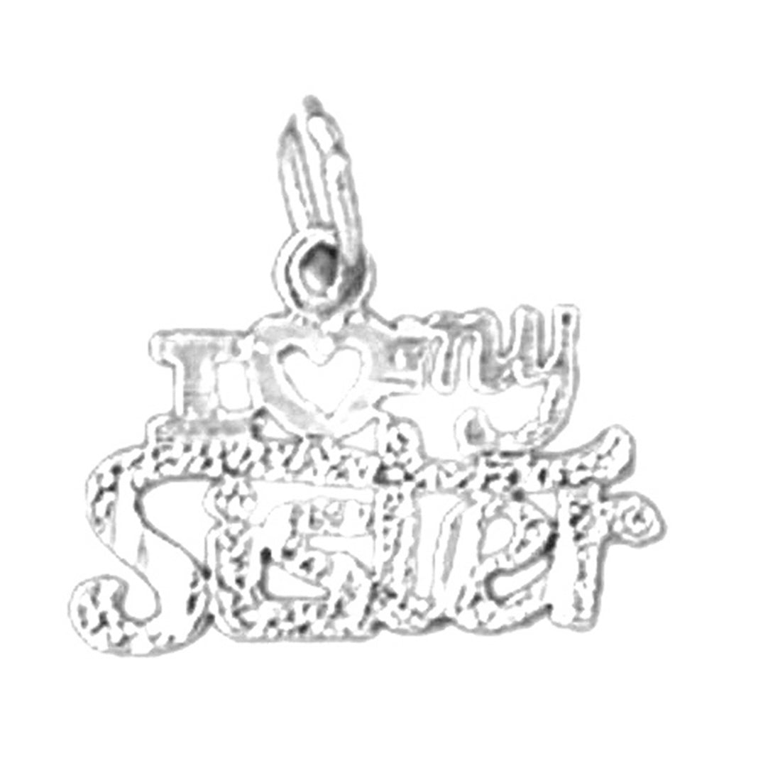 Sterling Silver I Love My Sister Pendant