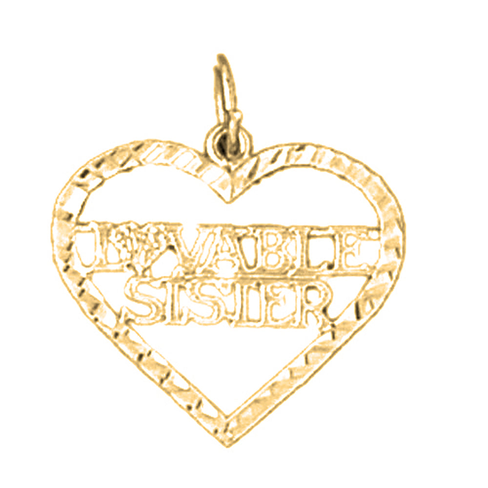 Yellow Gold-plated Silver Lovable Sister Pendant
