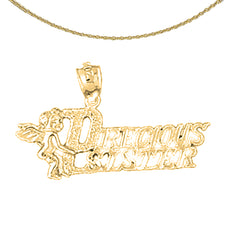 Sterling Silver Precious Sister Pendant (Rhodium or Yellow Gold-plated)