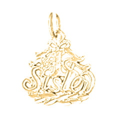 Yellow Gold-plated Silver #1 Sister Pendant