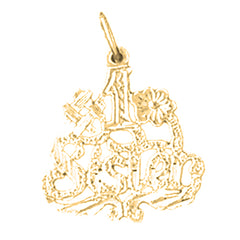 Yellow Gold-plated Silver #1 Sister Pendant