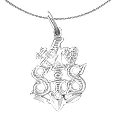 Sterling Silver #1 Sis Pendant (Rhodium or Yellow Gold-plated)