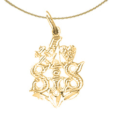 Sterling Silver #1 Sis Pendant (Rhodium or Yellow Gold-plated)