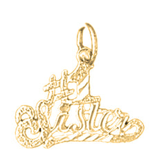 Yellow Gold-plated Silver #1 Sister Pendant