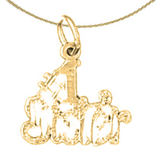 Sterling Silver #1 Sister Pendant (Rhodium or Yellow Gold-plated)