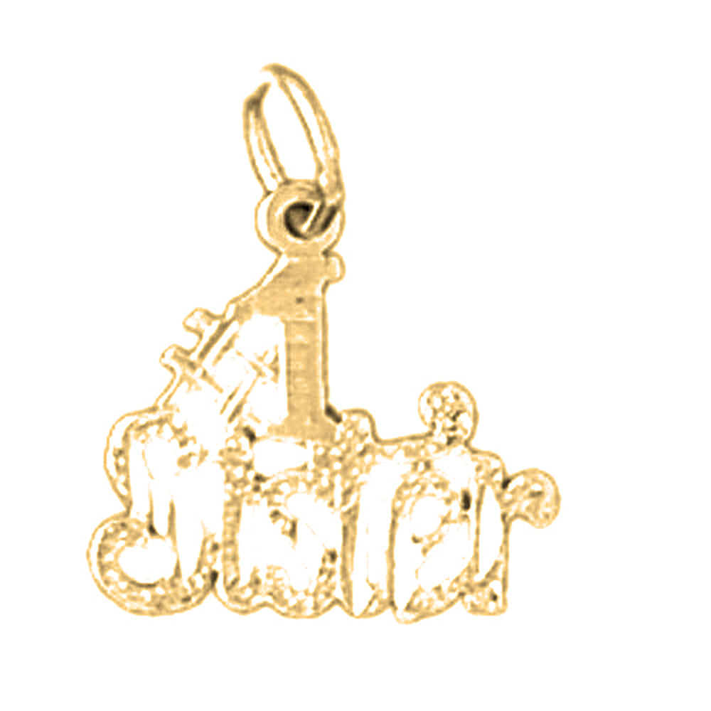 Yellow Gold-plated Silver #1 Sister Pendant
