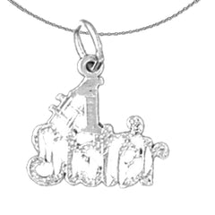 Sterling Silver #1 Sister Pendant (Rhodium or Yellow Gold-plated)