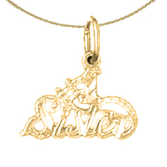 Sterling Silver #1 Sister Pendant (Rhodium or Yellow Gold-plated)