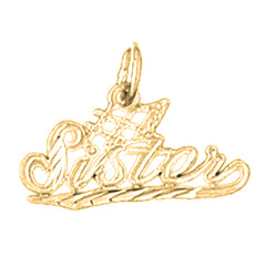 Yellow Gold-plated Silver #1 Sister Pendant