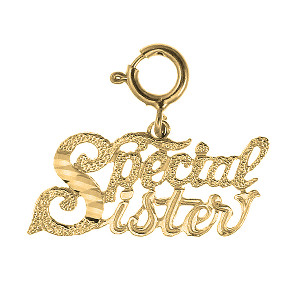 Yellow Gold-plated Silver Special Sister Pendant