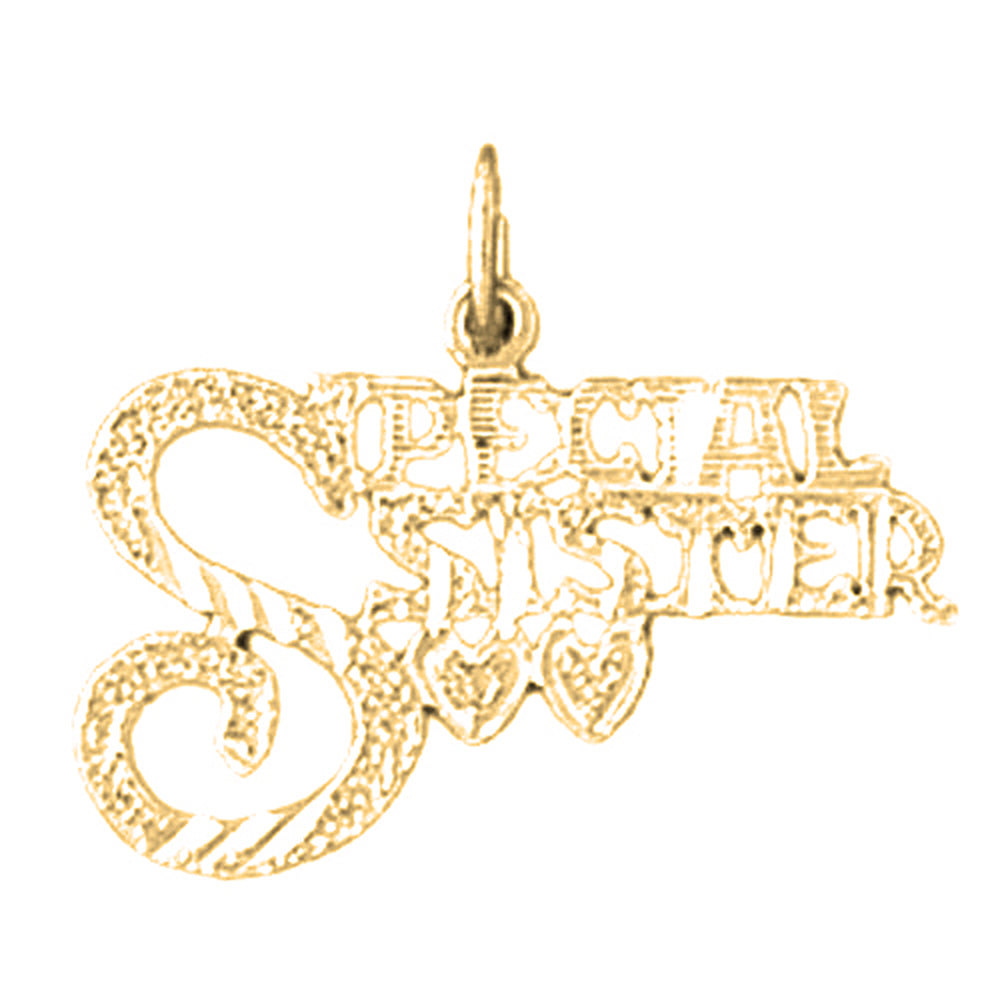 Yellow Gold-plated Silver Special Sister Pendant