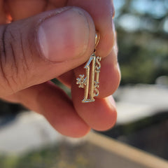 Sterling Silver #1 Sis Pendant (Rhodium or Yellow Gold-plated)