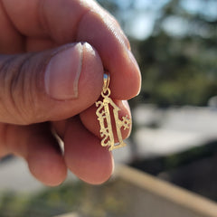 Sterling Silver #1 Sis Pendant (Rhodium or Yellow Gold-plated)