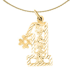 Sterling Silver #1 Sister Pendant (Rhodium or Yellow Gold-plated)
