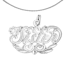 Sterling Silver #1 Sister Pendant (Rhodium or Yellow Gold-plated)