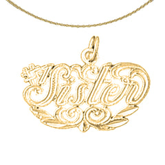 Sterling Silver #1 Sister Pendant (Rhodium or Yellow Gold-plated)
