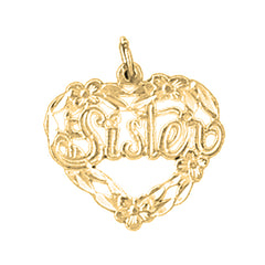 Yellow Gold-plated Silver Sister Pendant