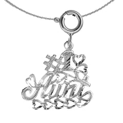 Sterling Silver #1 Aunt Pendant (Rhodium or Yellow Gold-plated)