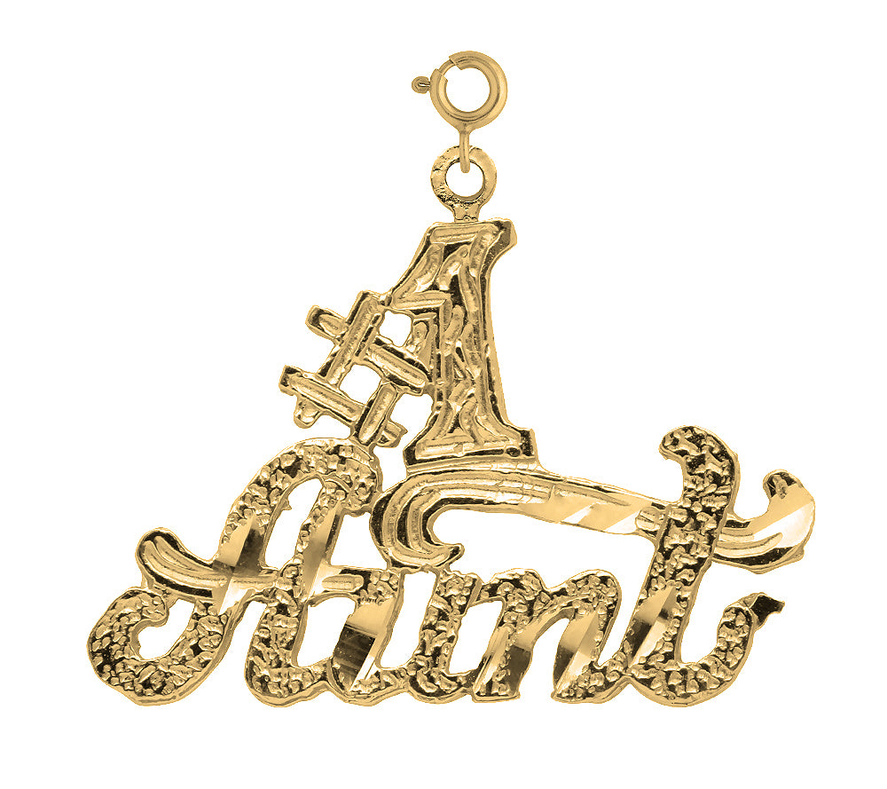 Yellow Gold-plated Silver #1 Aunt Pendant