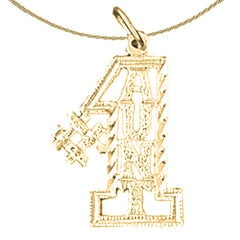 Sterling Silver #1 Aunt Pendant (Rhodium or Yellow Gold-plated)