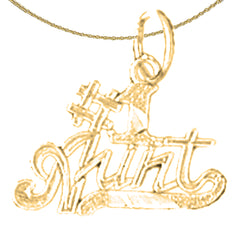 Sterling Silver #1 Aunt Pendant (Rhodium or Yellow Gold-plated)